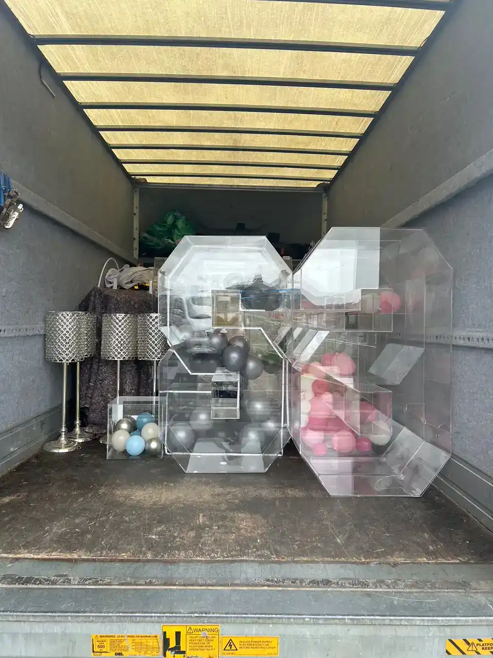 Interior of SDS Man and Van truck transporting fragile decorative items safely in Plymouth Devon