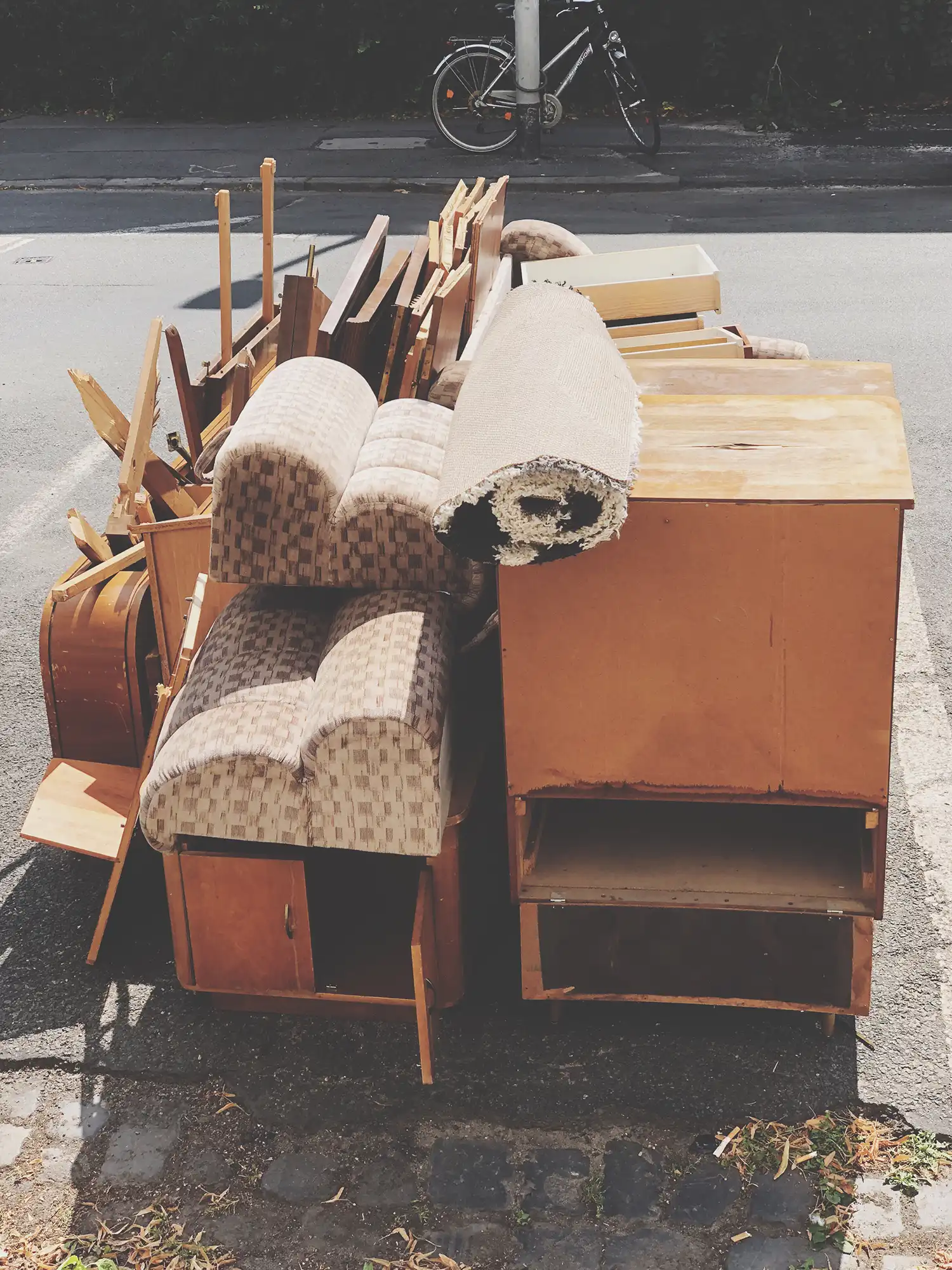 Old furniture and carpet removed during a house clearance in Plymouth with SDS Man and Van