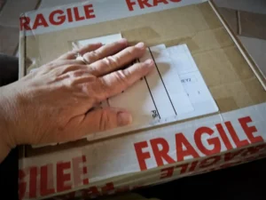 Fragile items being carefully packed for a house move in Plymouth with SDS Man and Van