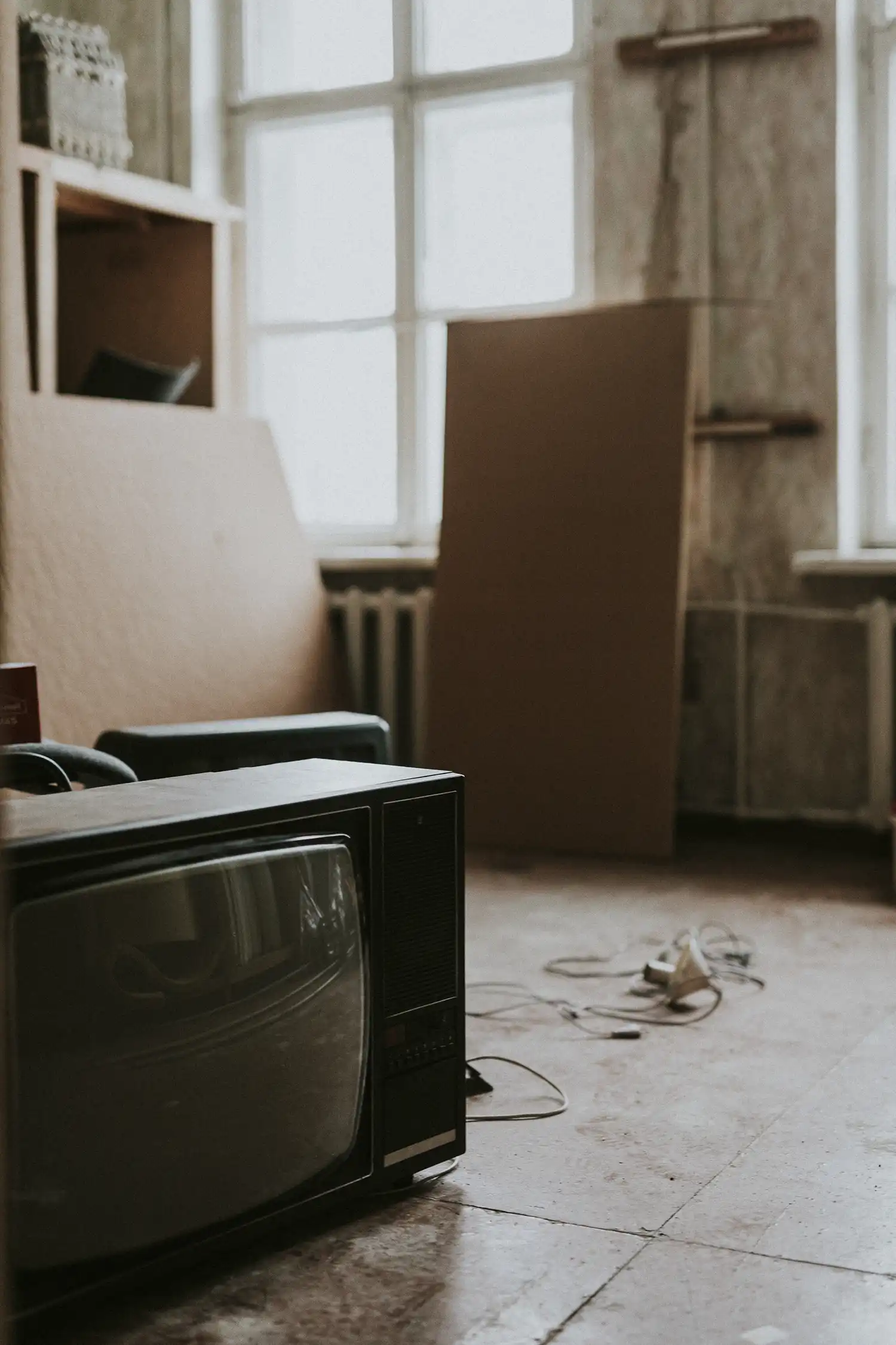 Television ready for removal during a house clearance in Plymouth with SDS Man and Van