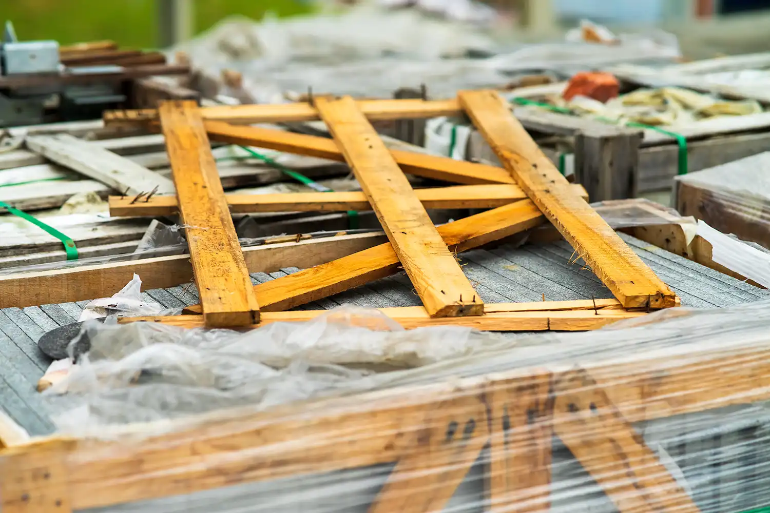 Wooden crates prepared for secure house clearance in Plymouth with SDS Man and Van